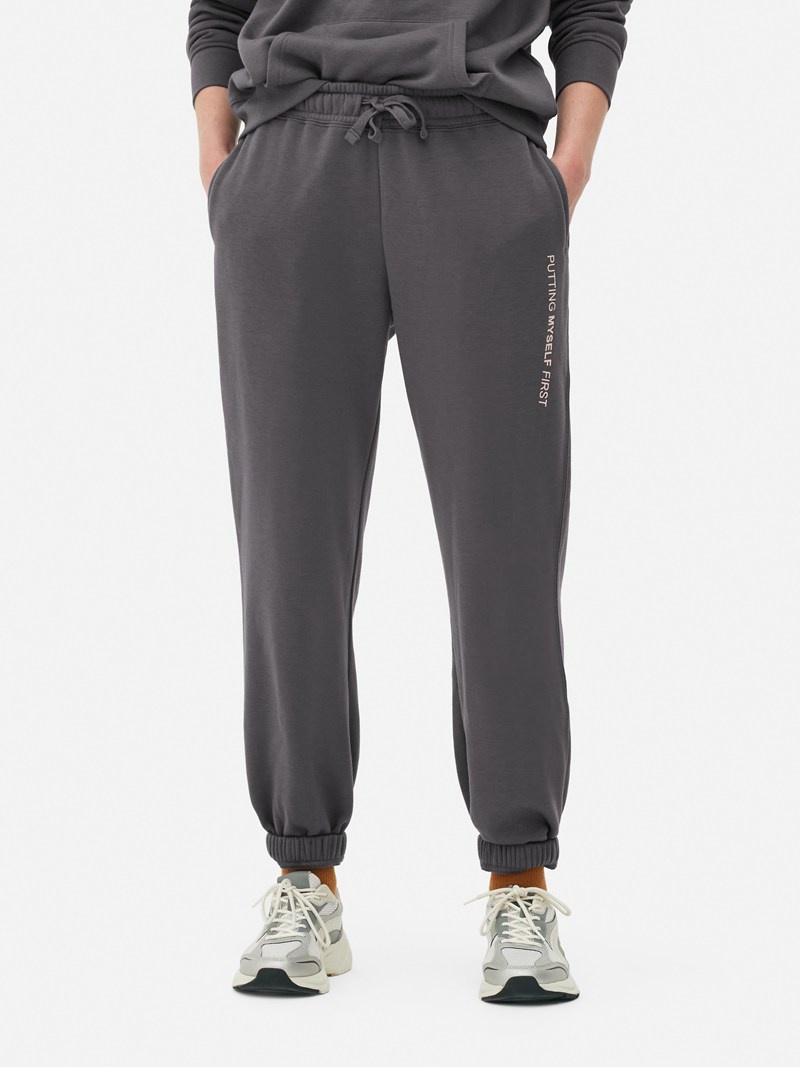 Pantalon Jogger Primark Printed Regular Fit Mujer Gris Oscuro | 6519DPLBE