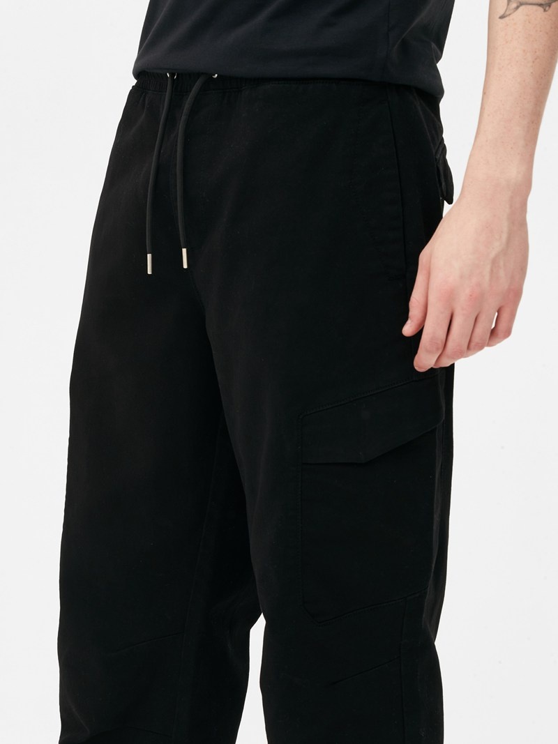 Pantalon Primark Cuffed Cargo Hombre Negras | 2570OGMWY