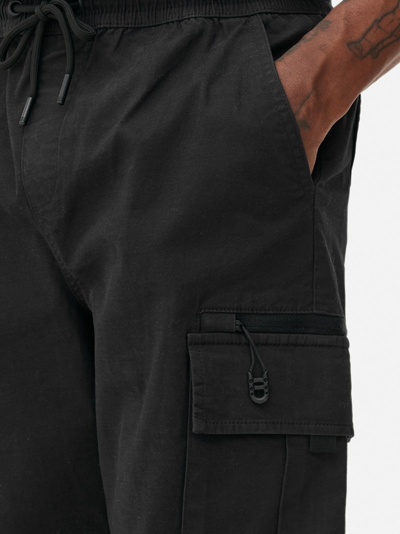 Pantalon Primark Drawstring Cargo Hombre Negras | 9520RPGNF