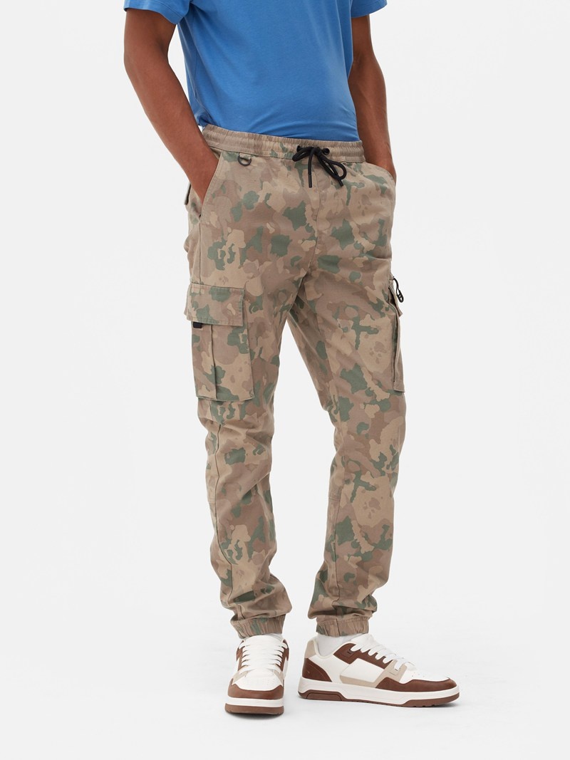 Pantalon Primark Drawstring Cargo Hombre Camuflaje | 2860VDBZA