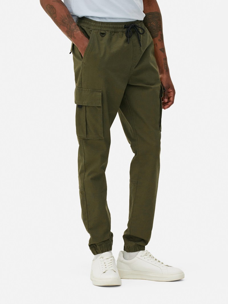 Pantalon Primark Drawstring Cargo Hombre Verde Oliva | 1427WZCUK