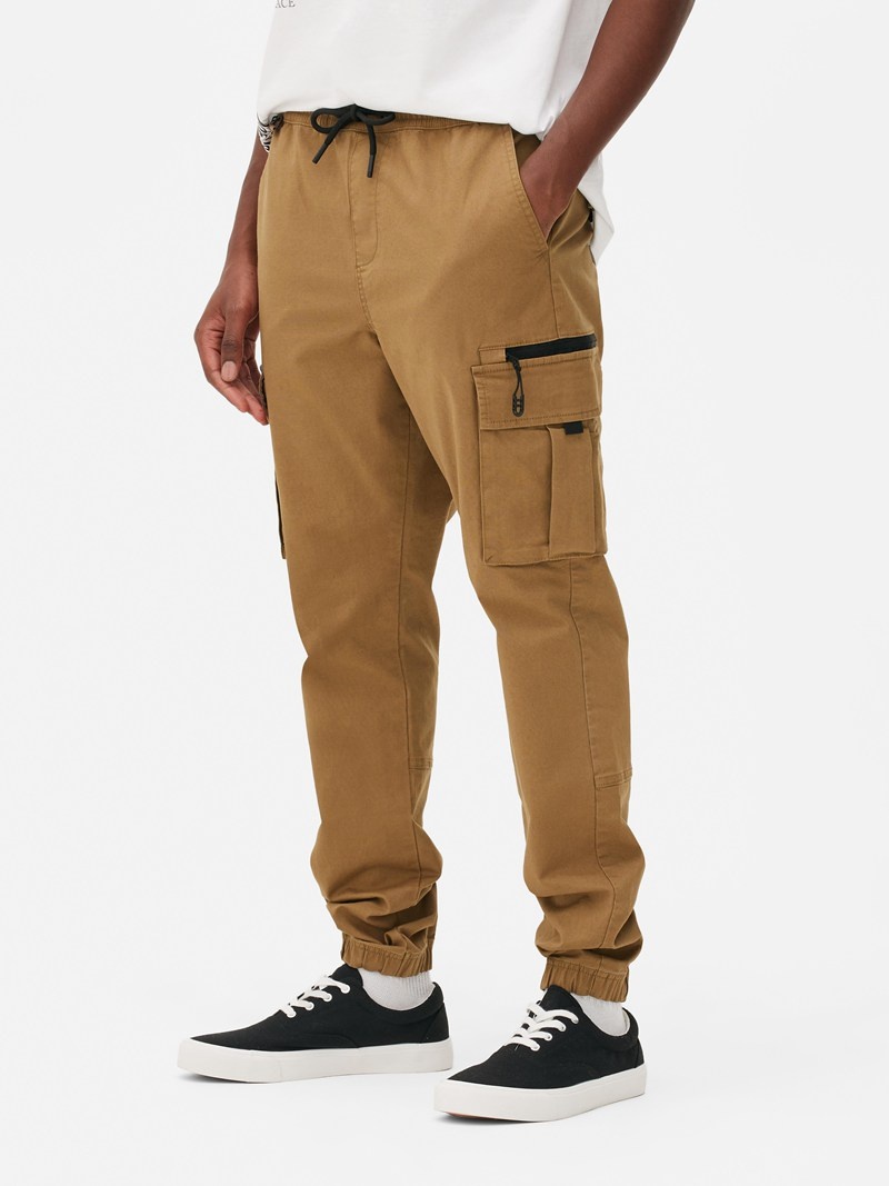 Pantalon Primark Drawstring Cargo Hombre Marrones | 8021XVEAC