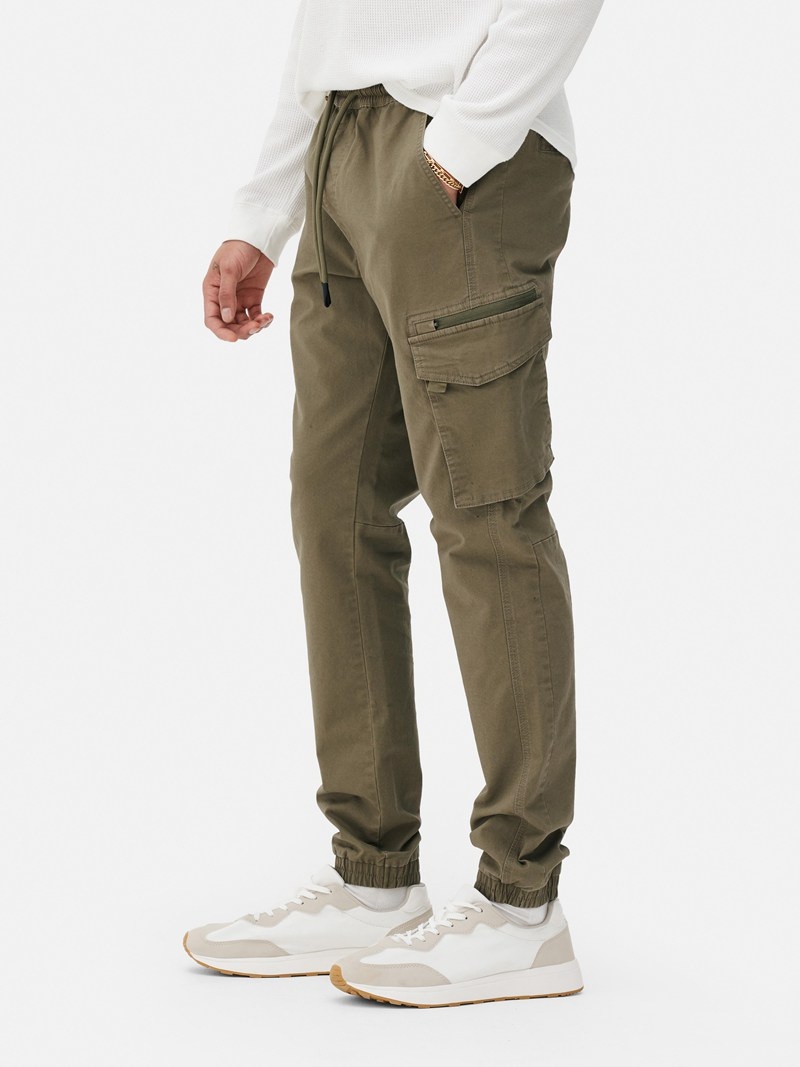 Pantalon Primark Slim Cargo Hombre Verde Oliva | 2058DYINO