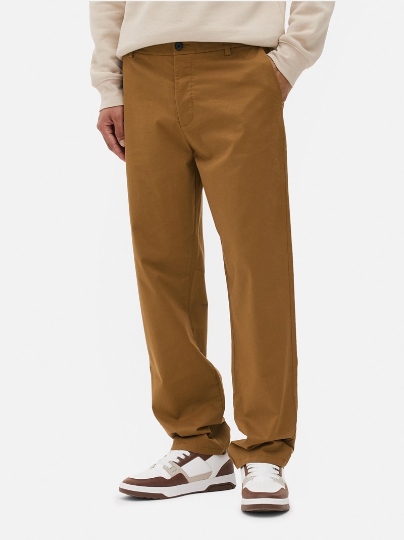 Pantalon Primark Stretch Chino Hombre Marrones | 5416DLUBA