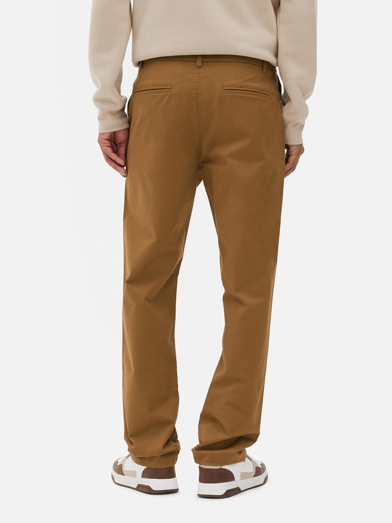 Pantalon Primark Stretch Chino Hombre Marrones | 5416DLUBA