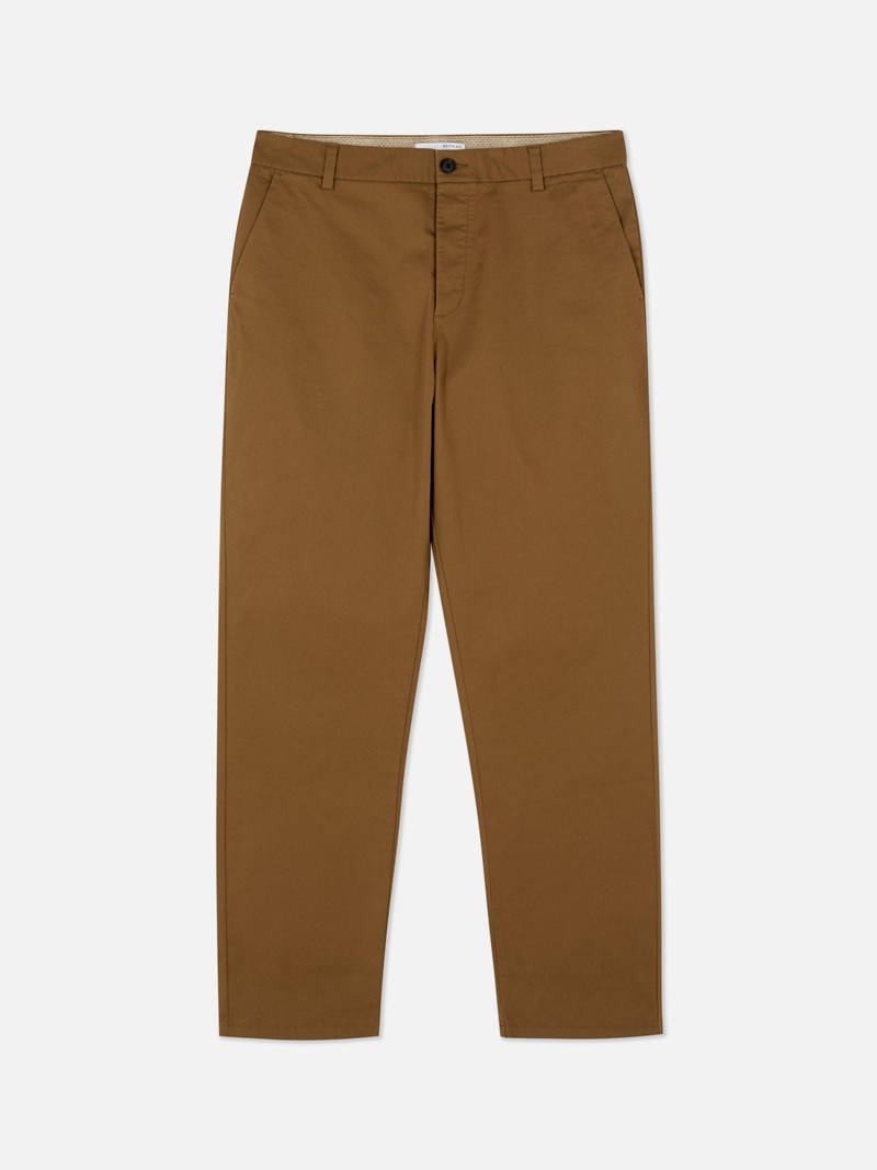 Pantalon Primark Stretch Chino Hombre Marrones | 5416DLUBA