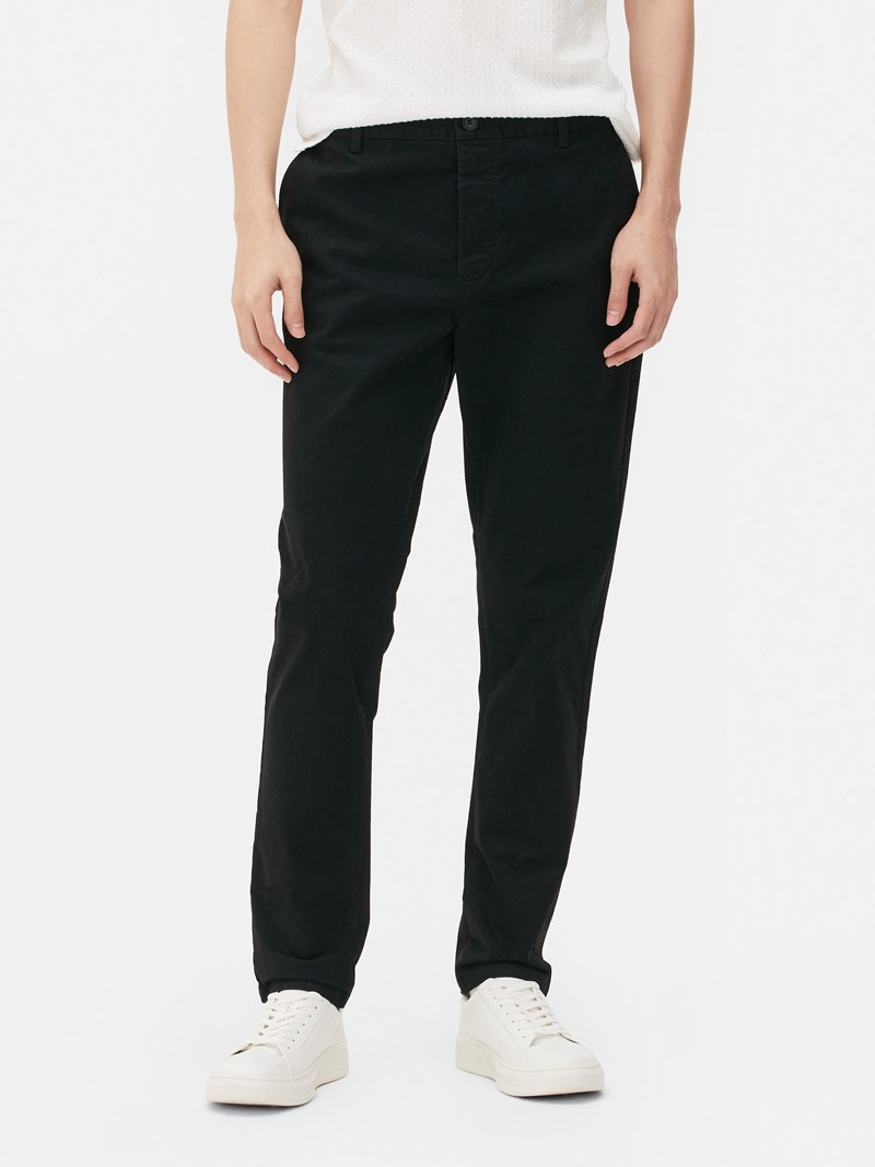 Pantalon Primark Stretch Slim Chinos Hombre Negras | 1450JEDLU