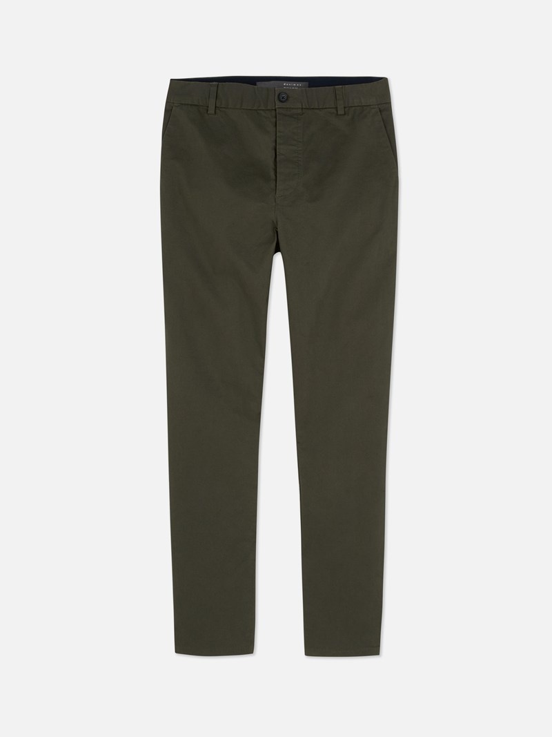 Pantalon Primark Stretch Slim Chinos Hombre Verde Oscuro | 7381LHJPB