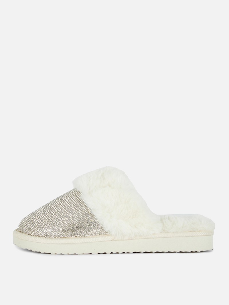 Pantuflas Primark Diamanté Mule Mujer Beige | 5790NCOUF