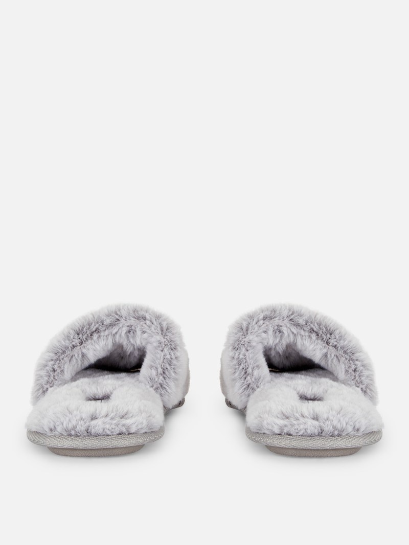 Pantuflas Primark Faux Fur Mujer Gris | 5691DOQUW