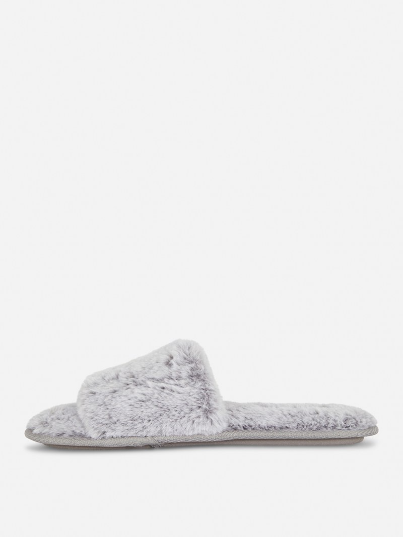 Pantuflas Primark Faux Fur Mujer Gris | 5691DOQUW