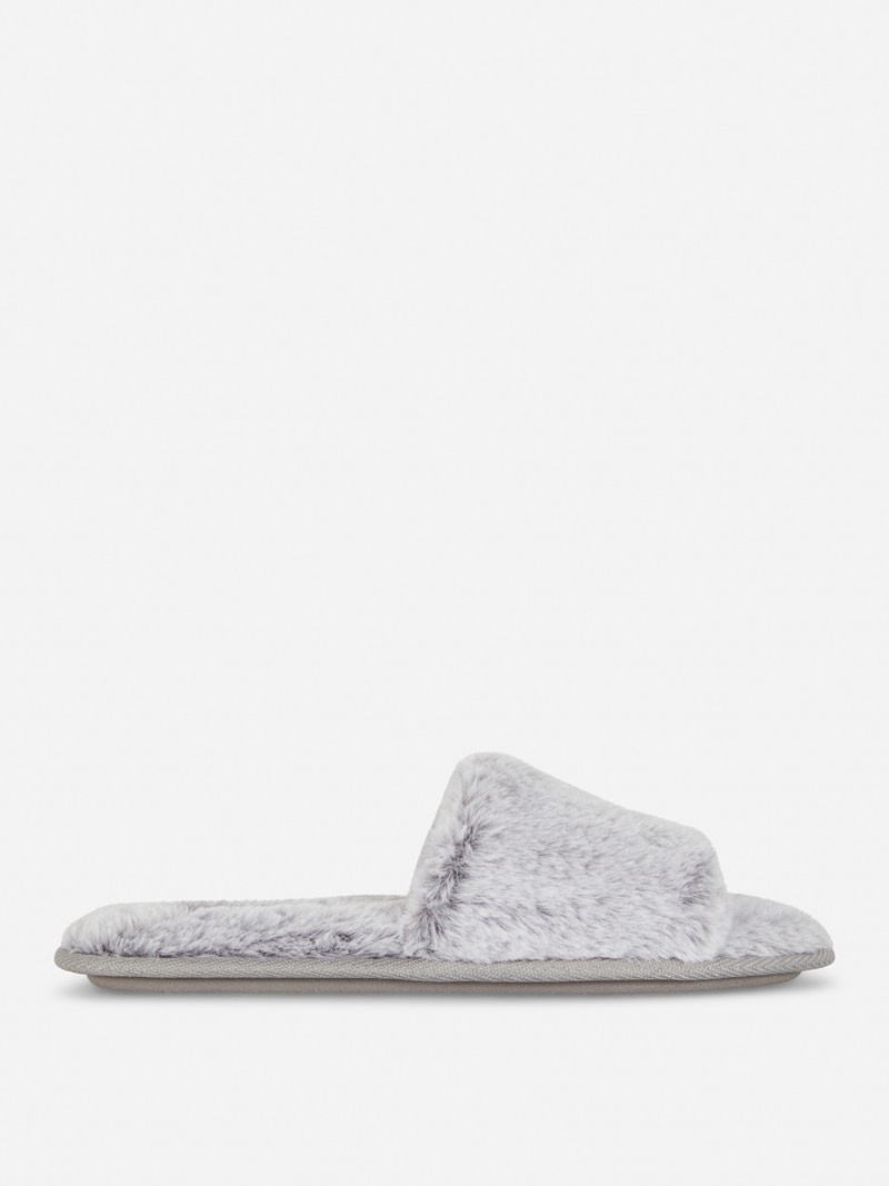 Pantuflas Primark Faux Fur Mujer Gris | 5691DOQUW