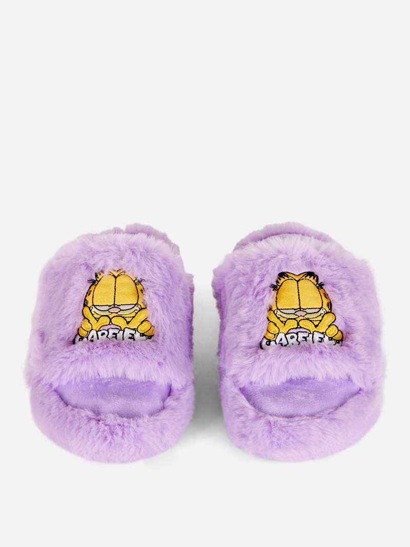 Pantuflas Primark Garfield Embroidered Fluffy Mujer Moradas | 2917JAMPF