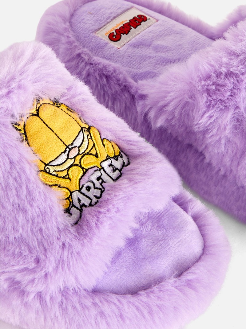 Pantuflas Primark Garfield Embroidered Fluffy Mujer Moradas | 2917JAMPF