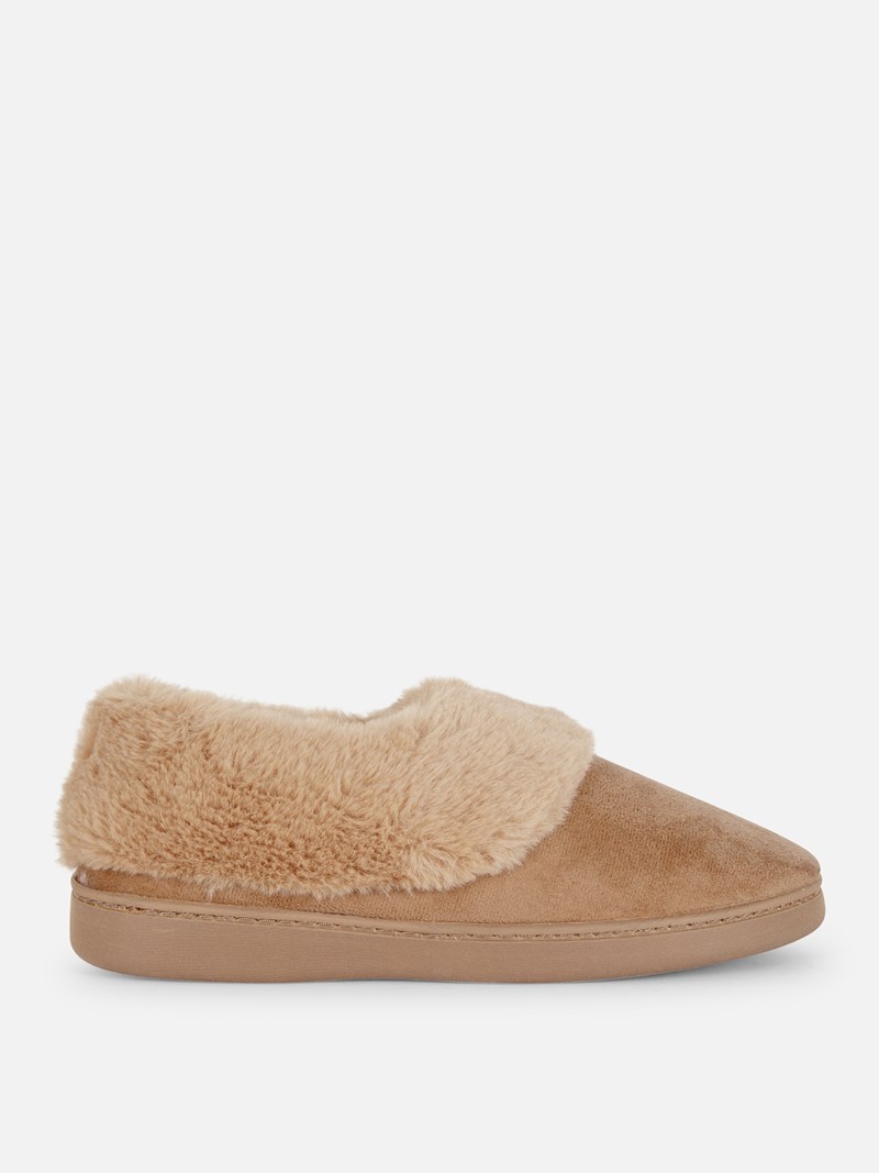 Ropa De Casa Primark Faux Fur Forro Moccasin Mujer Beige | 8029SKHRM