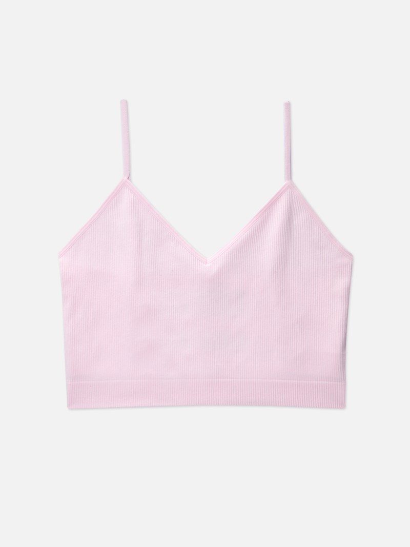 Ropa De Dormir Primark Acanalado Cami Crop Mujer Rosas Claro | 0319MLAWK