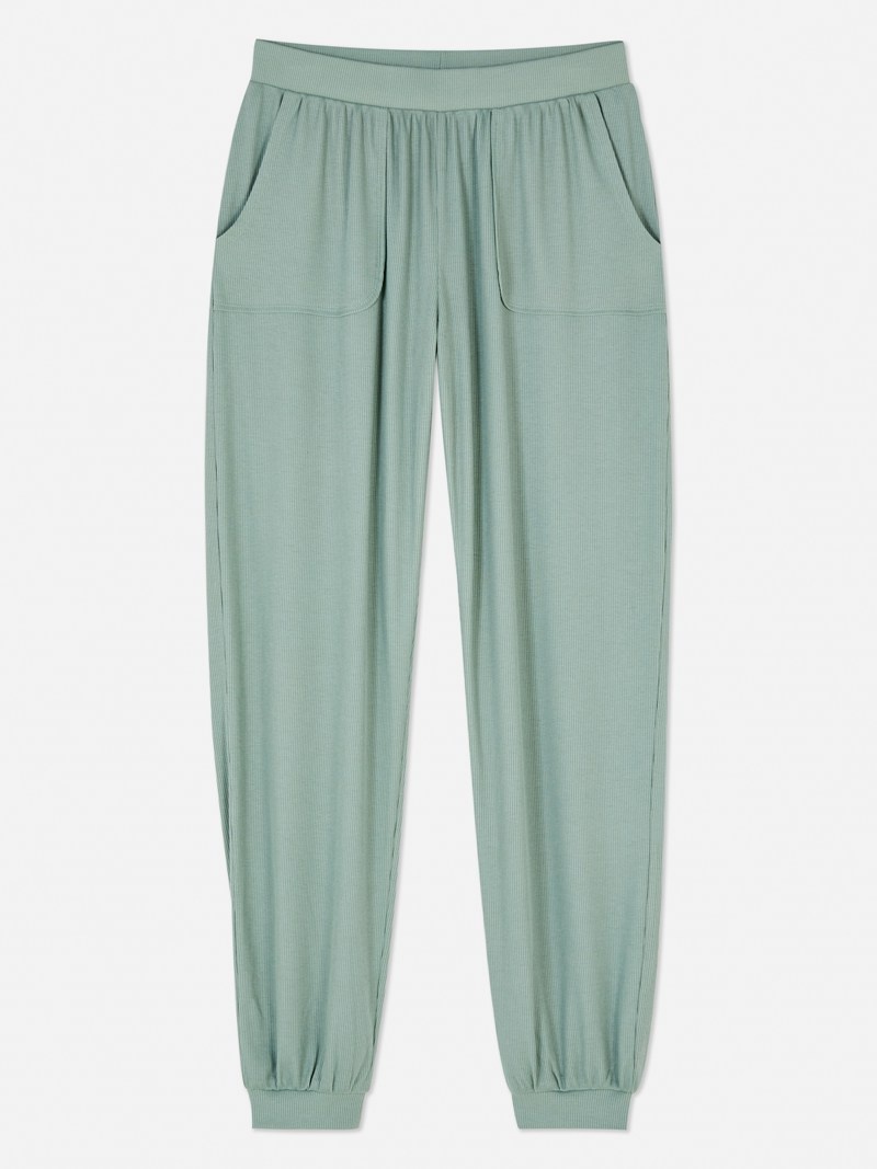 Ropa De Dormir Primark Cuffed Jersey Pajama Mujer Verde Oliva | 3594MGJPW