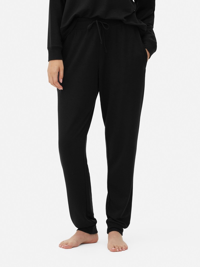 Ropa De Dormir Primark Cuffed Pajama Bottoms Mujer Negras | 2591CDHIN