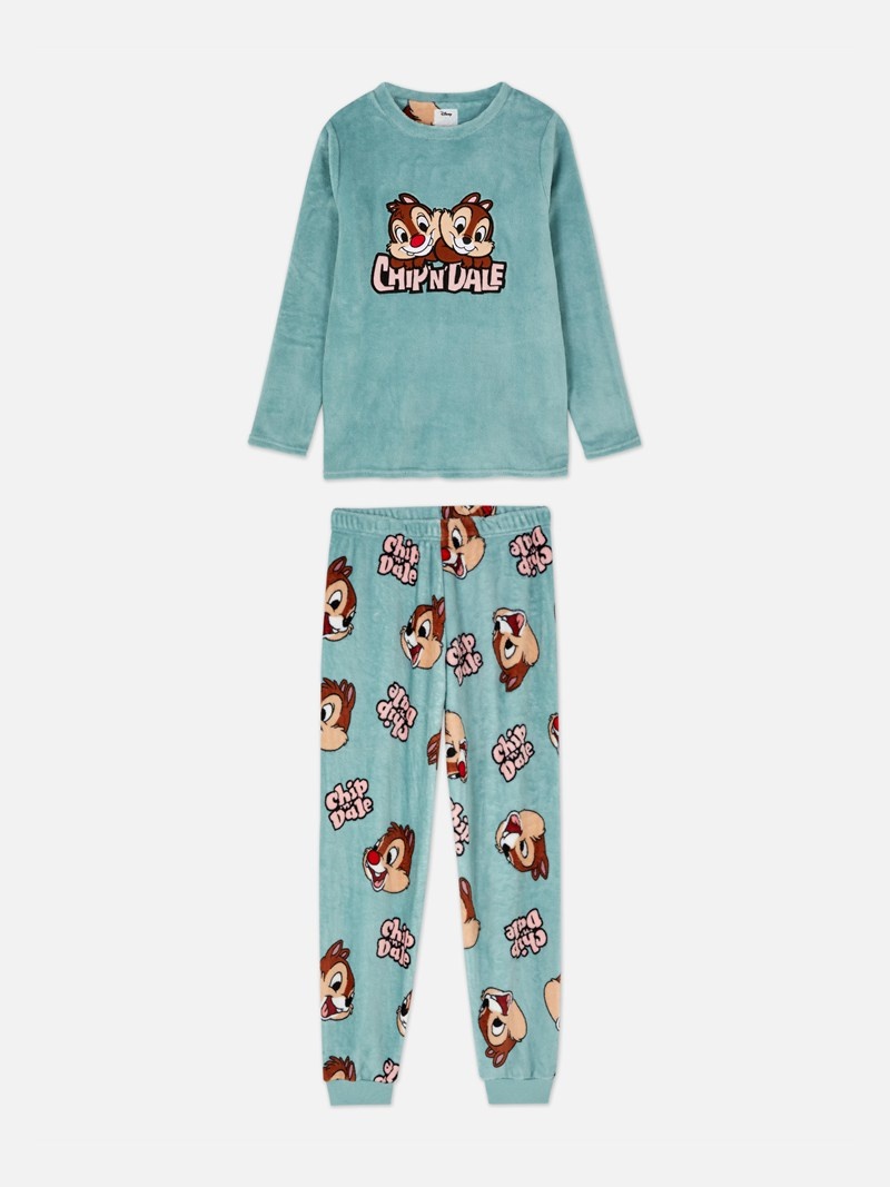 Ropa De Dormir Primark Disney Character FullLength Fleece Pajamas Mujer Verde Claro | 3401VNLJA