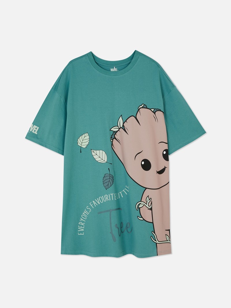 Ropa De Dormir Primark Marvel Baby Groot Sleep Tee Mujer Verde | 2173NJMRK