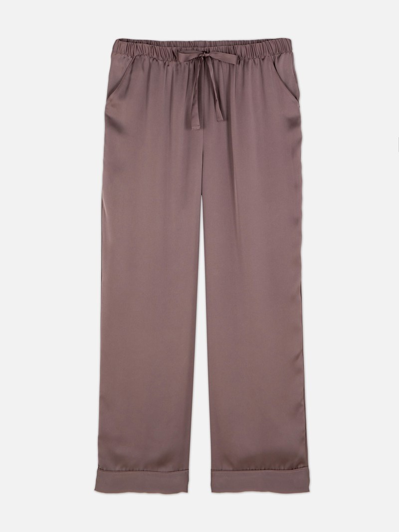 Ropa De Dormir Primark Satin Pajama Bottoms Mujer Beige | 2058IFJQU