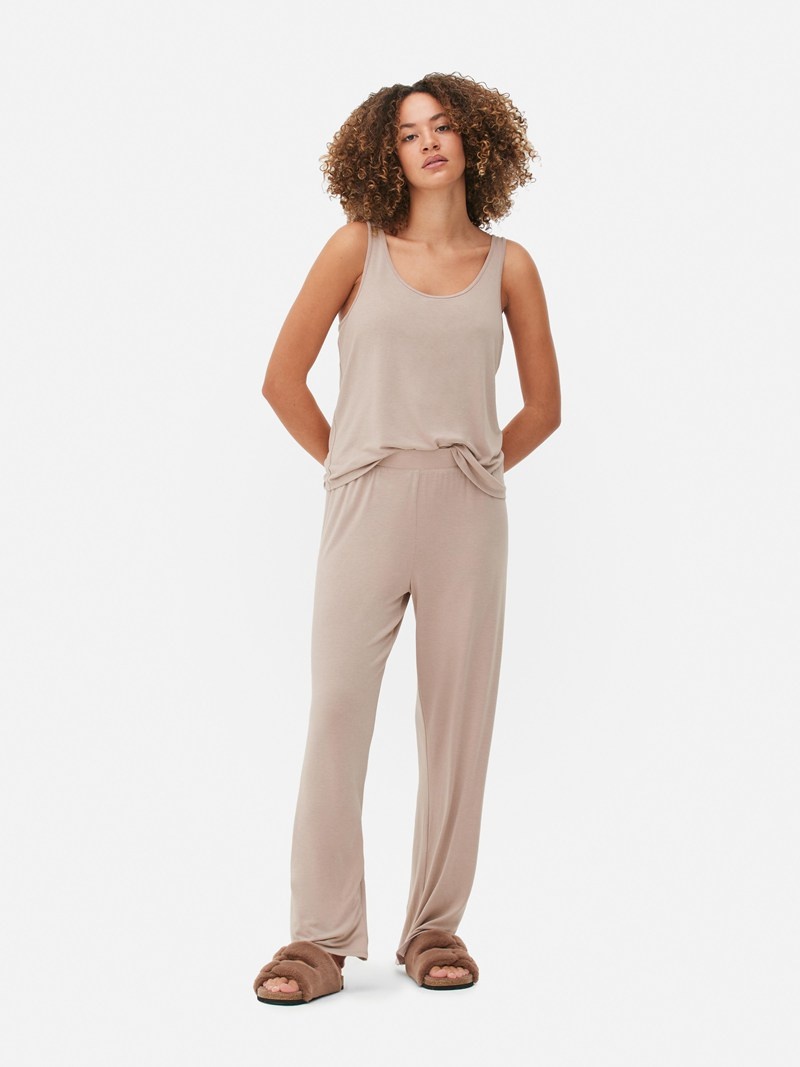 Ropa De Dormir Primark Stretch Pajama Tank Mujer Gris | 6281GMFYR