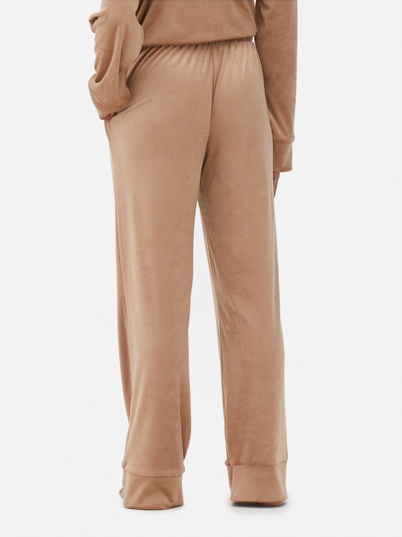 Ropa De Dormir Primark Velour Anchos Leg Pajama Bottoms Mujer Marrones | 3407LJTYB