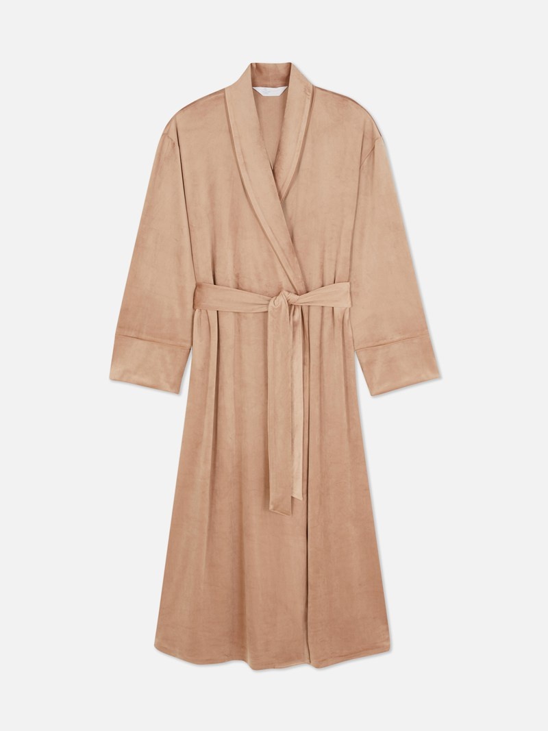 Ropa De Dormir Primark Velour FullLength Robe Mujer Marrones | 6349CQFKO