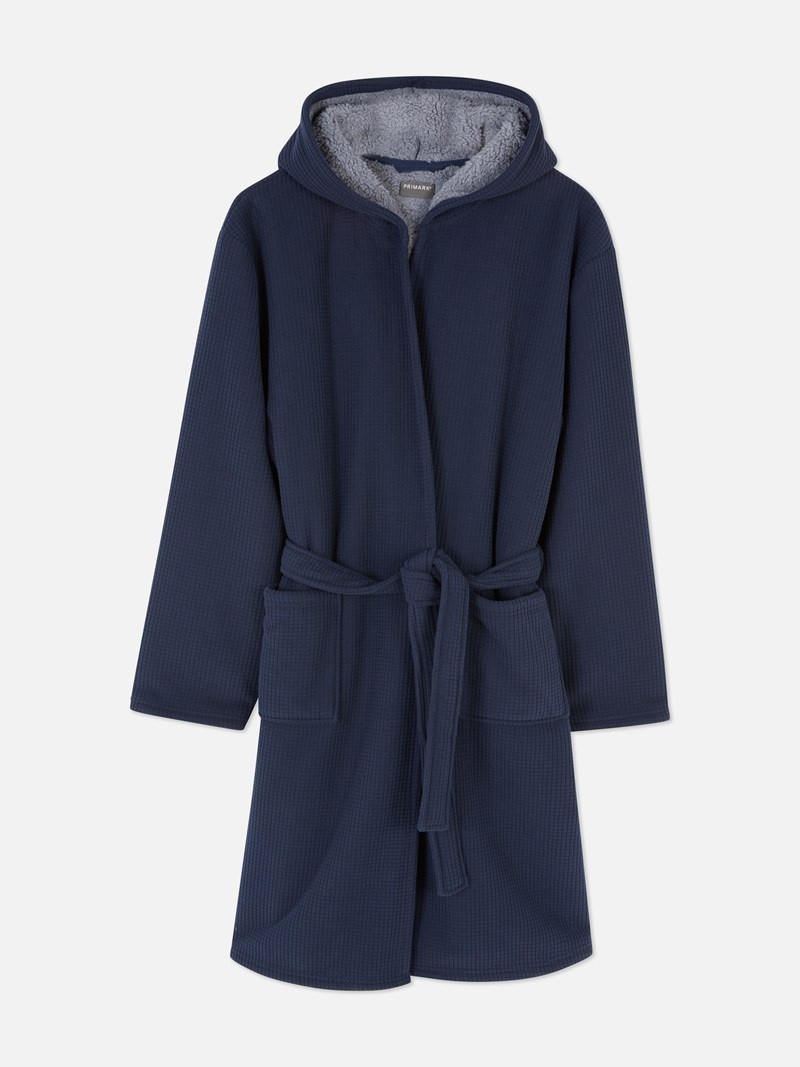 Ropa De Dormir Primark Waffle Bath Robe Hombre Azules Oscuro | 2754AHTFW