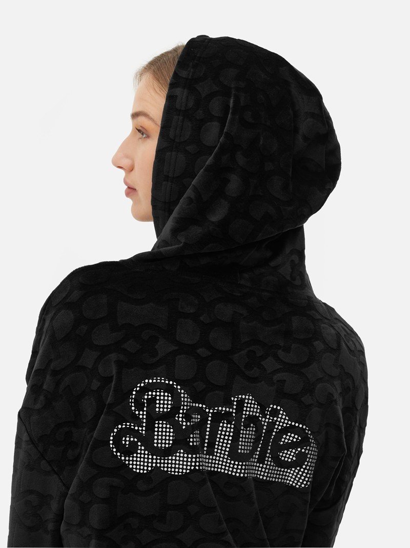 Ropa De Dormir Primark Women's Barbie The Movie Velour Zip Hoodie Mujer Negras | 8019NXTQD