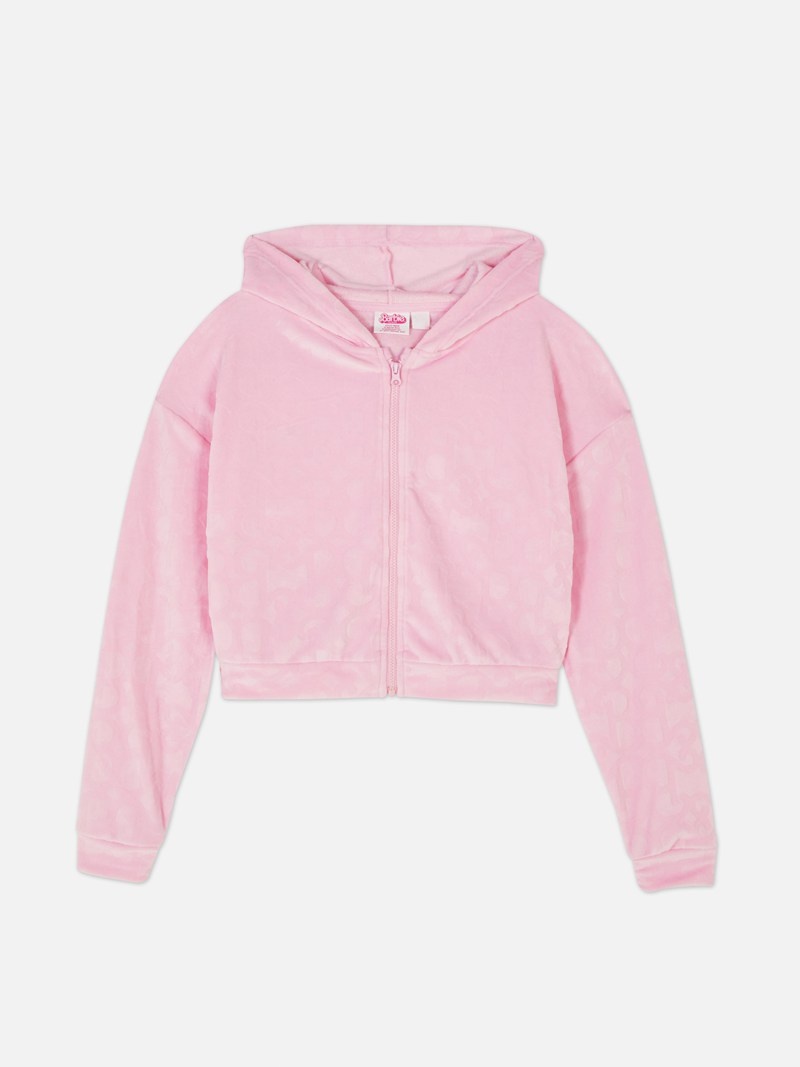 Ropa De Dormir Primark Women's Barbie The Movie Velour Zip Hoodie Mujer Rosas | 5694ZOQFR