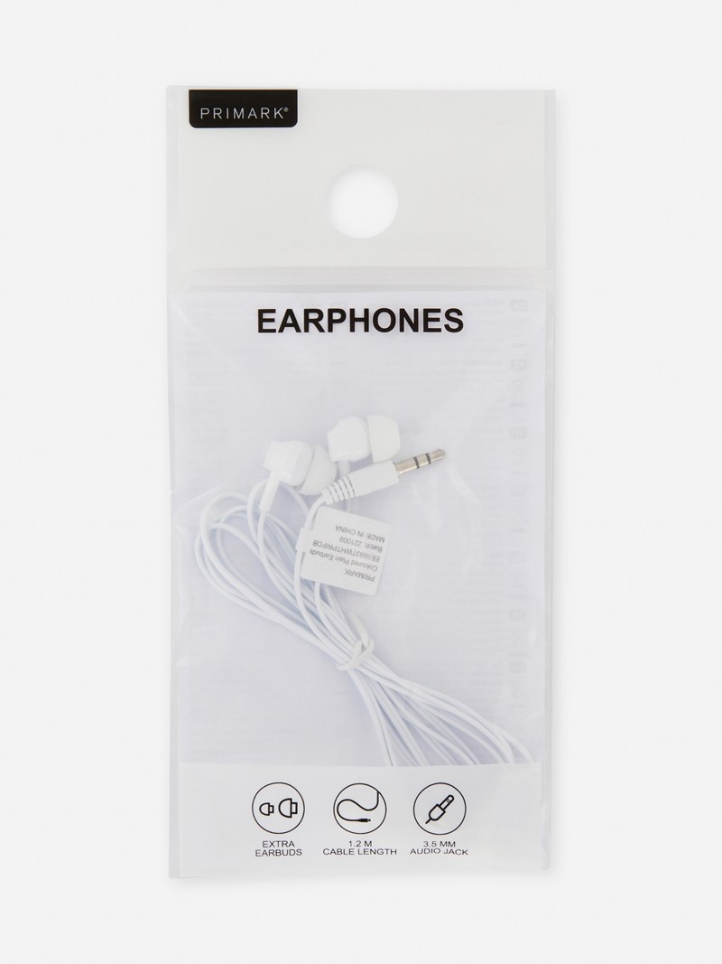 Ropa Deportiva Primark Essential InEar Earphones Hombre Blancas | 5914NGXED