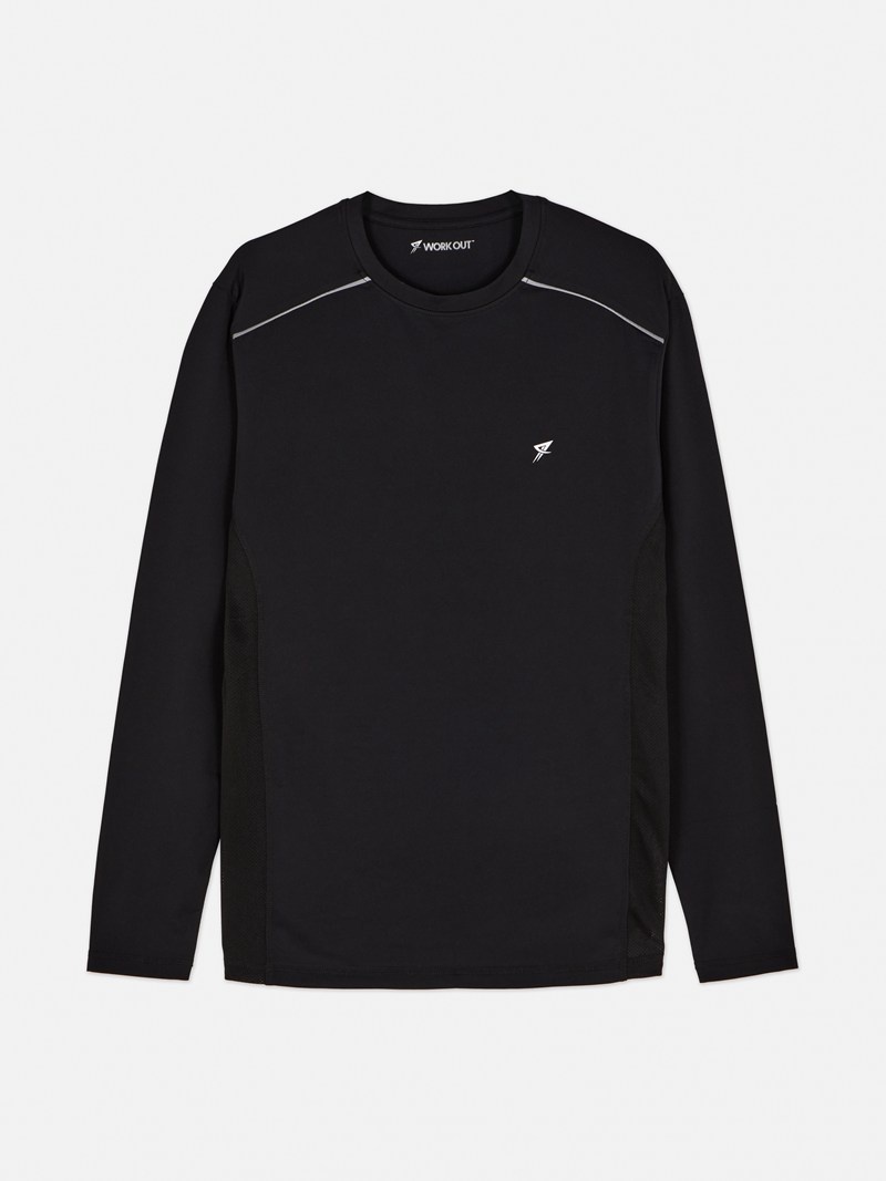 Ropa Deportiva Primark Performance Long Sleeve Hombre Negras | 0471ZPQAF