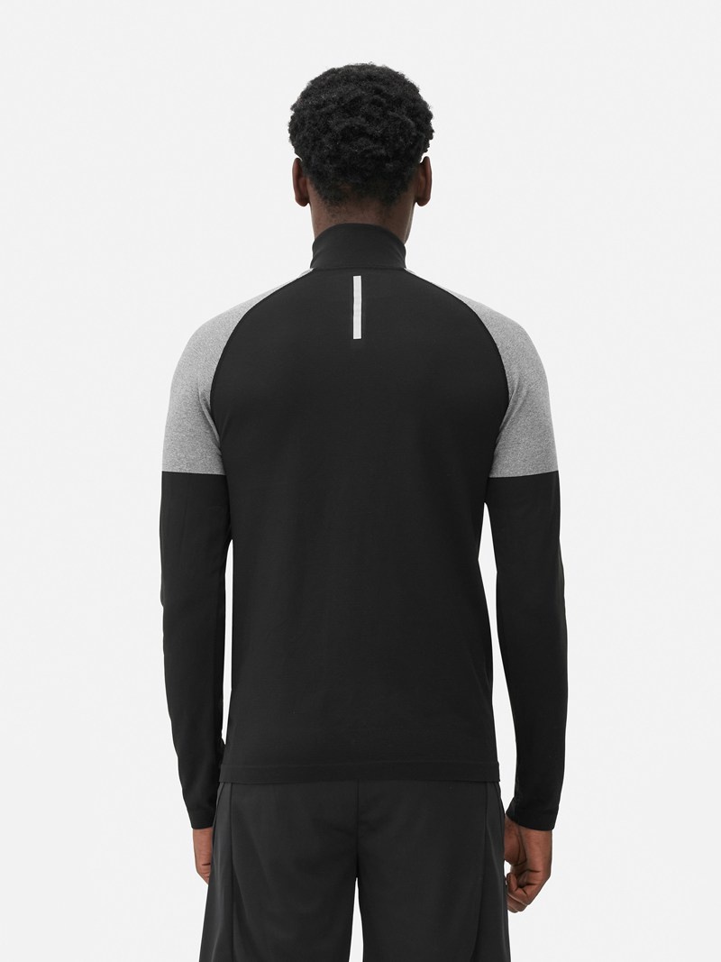 Ropa Deportiva Primark Performance Quarter Zip Hombre Negras | 5629BMFGZ