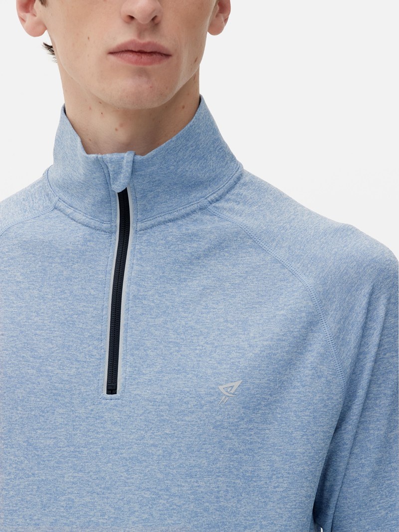 Ropa Deportiva Primark Performance Quarter Zip Pista Hombre Azules | 8412VDBOF