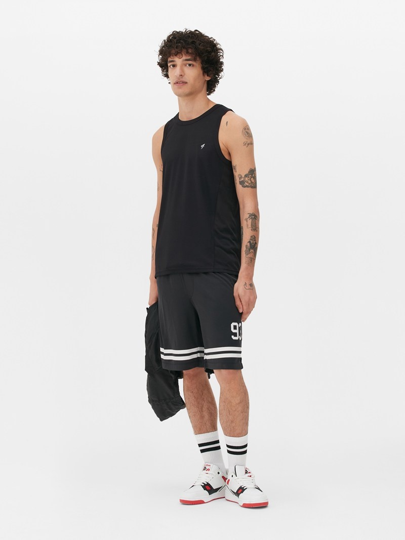 Ropa Deportiva Primark Printed Sin Manga Tank Hombre Negras | 6980CYMVQ