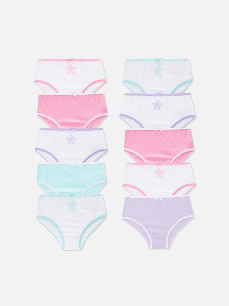 Ropa Interior Primark 10Pack Contrast Color Full Briefs Niños Rosas | 6540ROVNP