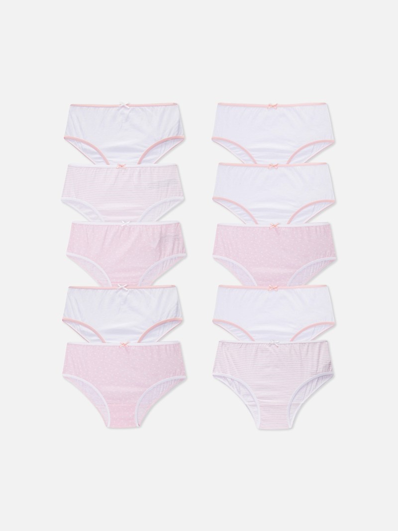 Ropa Interior Primark 10Pack Contrast Trim Briefs Niños Rosas | 4716CJTDI