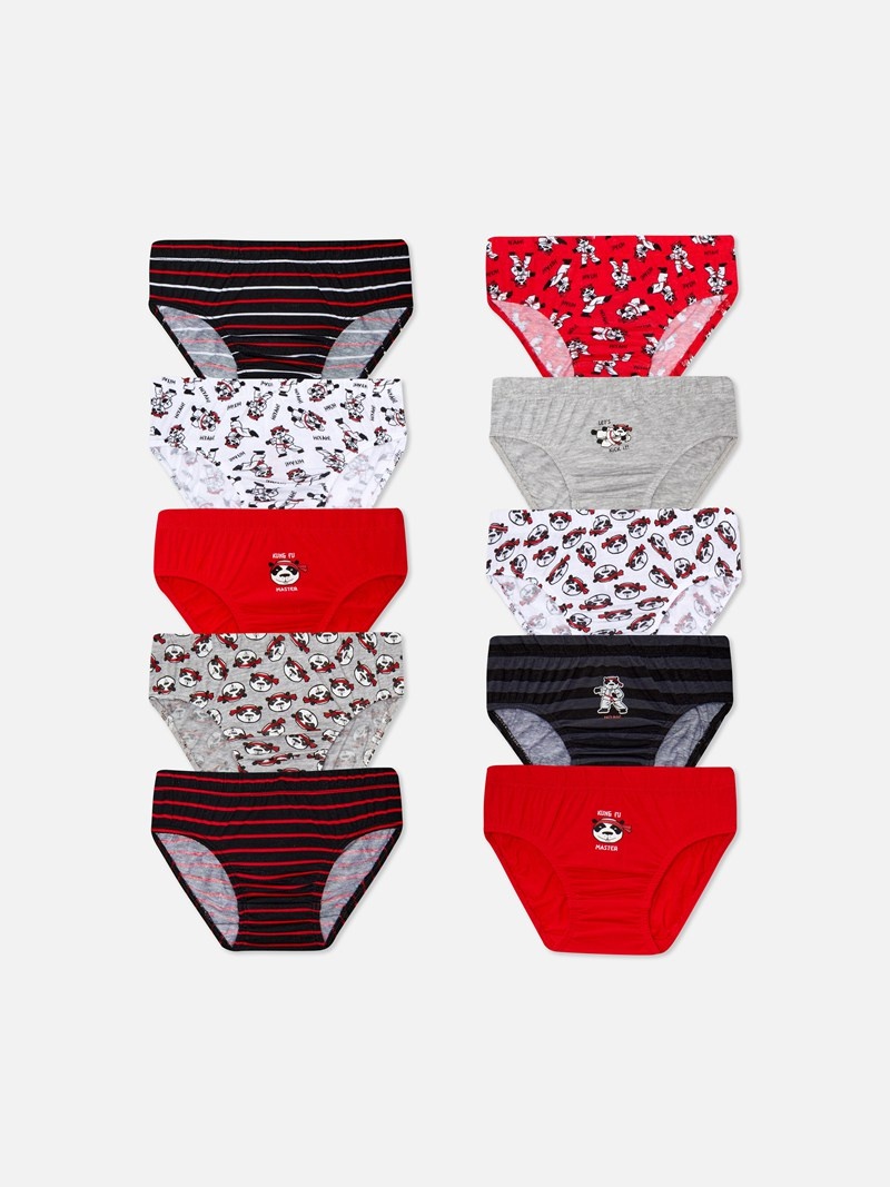 Ropa Interior Primark 10Pack Kung Fu Print Briefs Niños Multicolor | 9085SUTYI