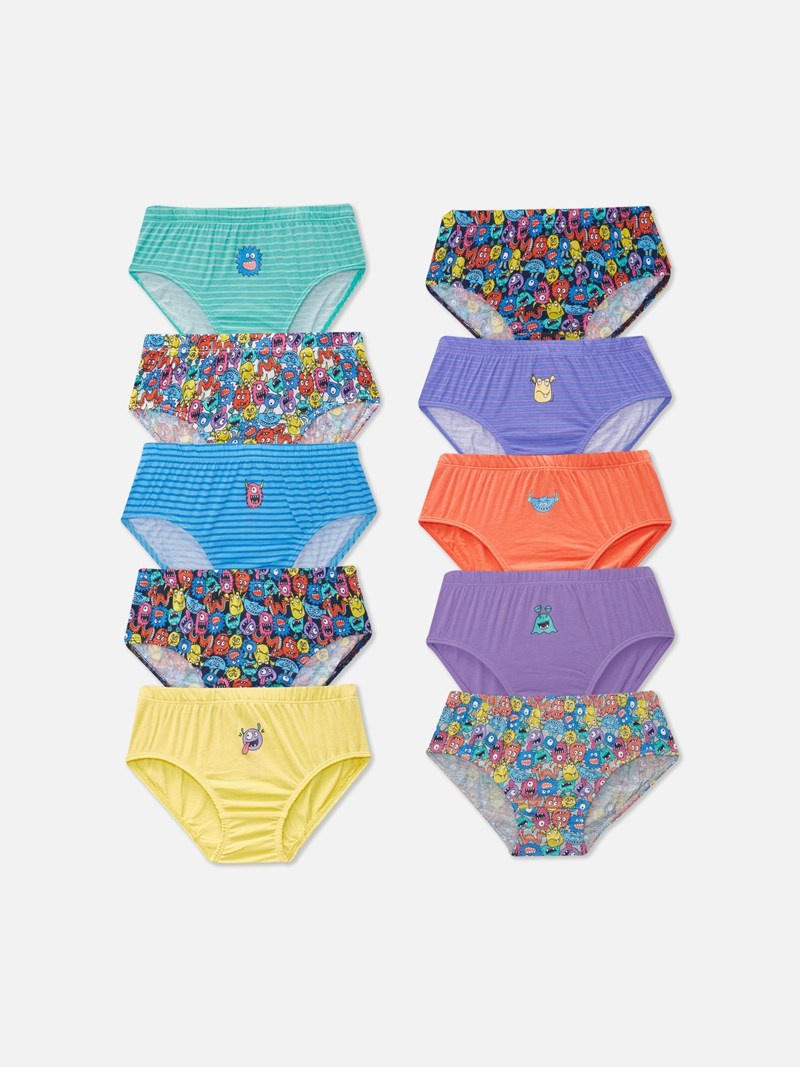 Ropa Interior Primark 10Pack Monster Print Briefs Niños Multicolor | 7124PIFYW