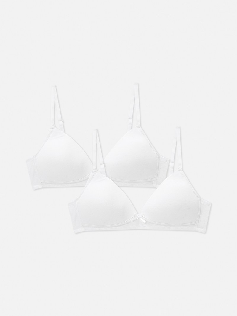 Ropa Interior Primark 2Pack Molded Bras Niños Blancas | 8371RKPIW