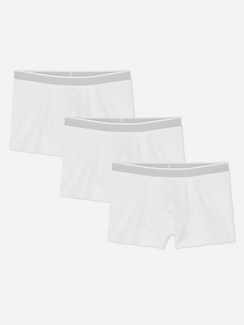 Ropa Interior Primark 3Pack Essential Boxer Briefs Hombre Blancas | 2075CXFZY