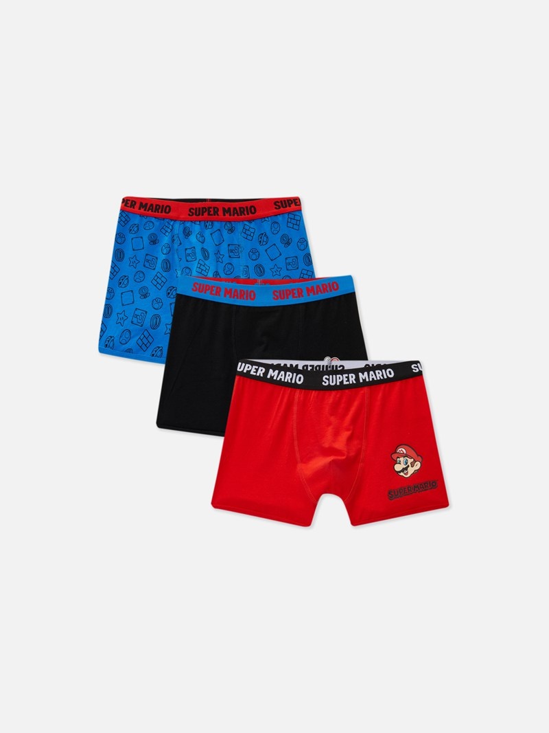 Ropa Interior Primark 3Pack Super Mario Boxer Briefs Niños Rojas | 8492FMLAV