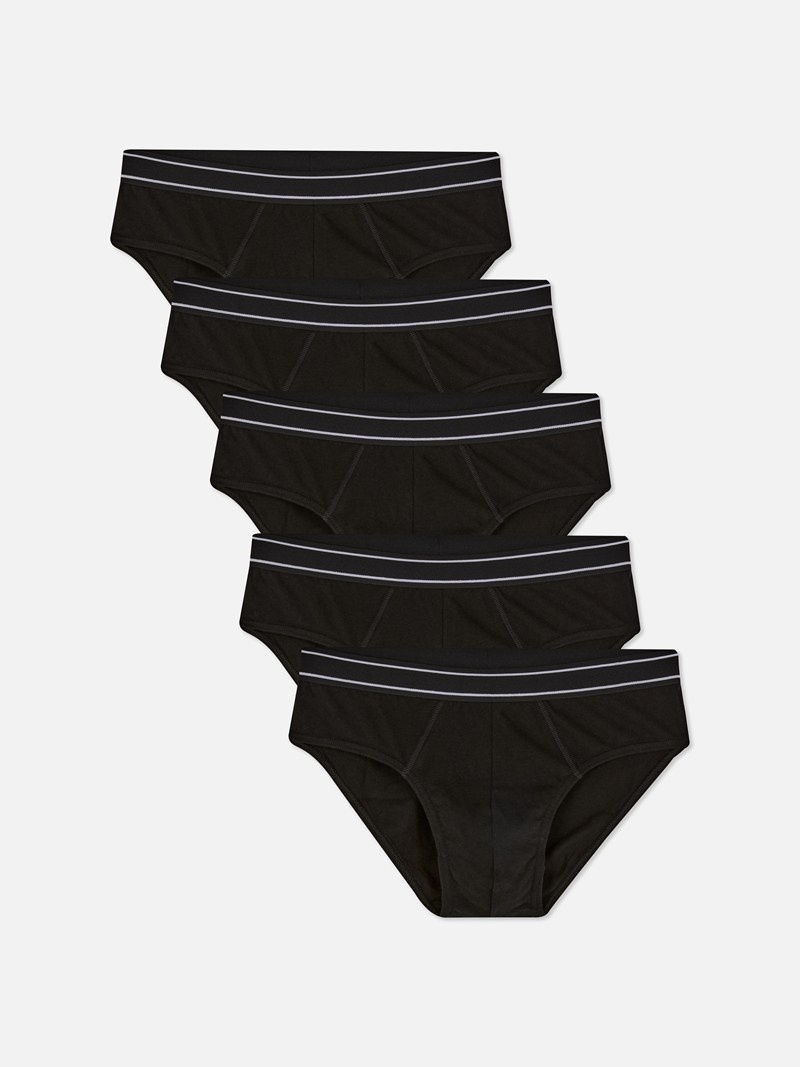 Ropa Interior Primark 5Pack Essential Briefs Hombre Negras | 6132DVJXN