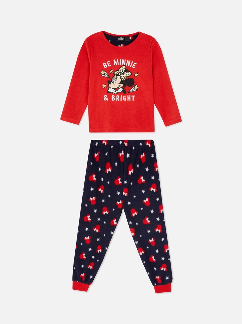 Ropa Interior Primark Disney's Minnie Mouse Fleece Pajama Set Niños Rojas | 5643DFHMB