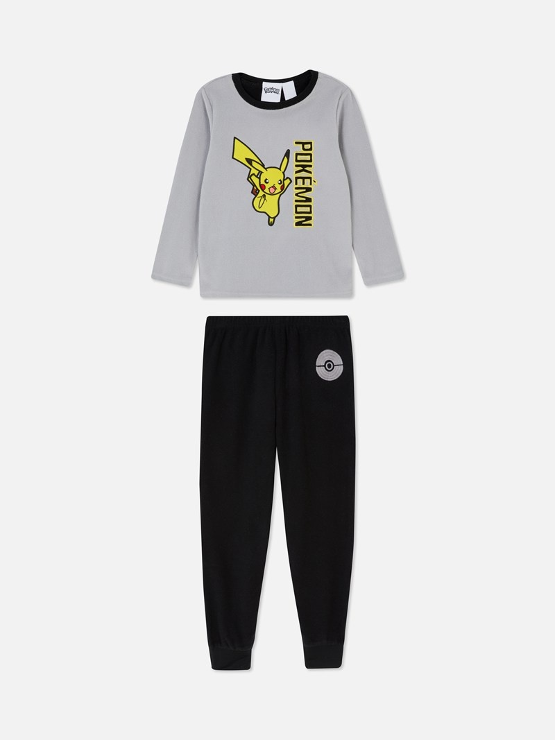 Ropa Interior Primark Pokémon Print Fleece Pajama Set Niños Gris | 5603DZISW