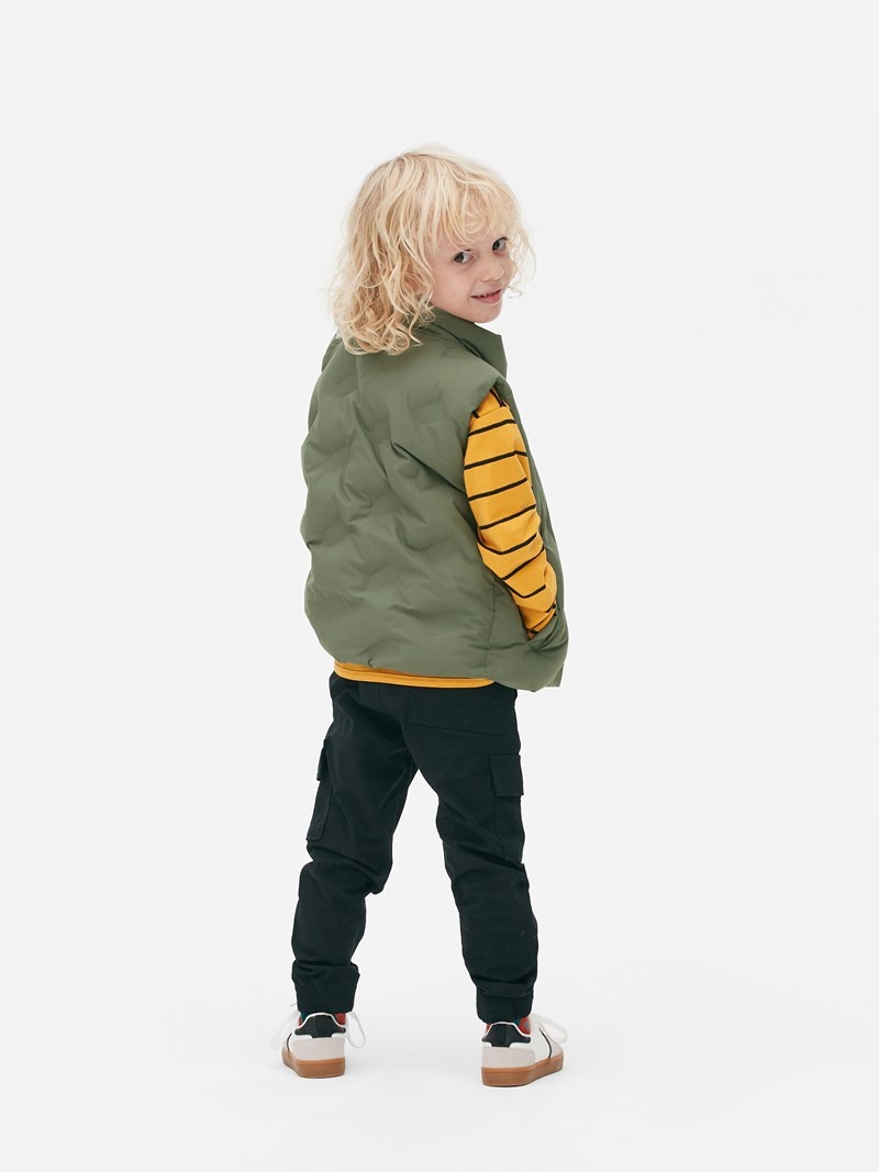 Ropa Primark Acolchado Zip Vest Niños Verde Oliva | 9405ZNFVG