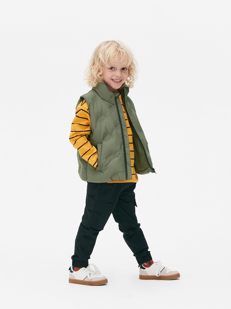 Ropa Primark Acolchado Zip Vest Niños Verde Oliva | 9405ZNFVG