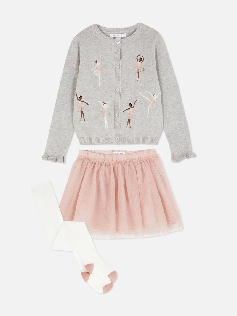 Ropa Primark Ballerina Cardigan, Tutu and Tights Set Niños Rosas | 5749BPCFV