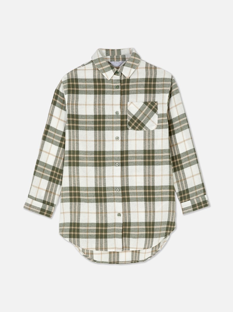 Ropa Primark Check Long Sleeve Niños Verde Oliva | 8567CQBYS